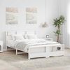 vidaXL Cadre de lit Blanc 150 x 200 cm Bois d'ing&eacute;nierie