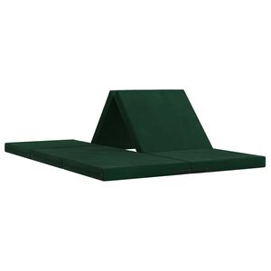 vidaXL Canap&eacute;-lit pliable 140 x 67 x 15 cm Vert fonc&eacute;
