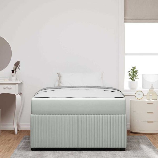 vidaXL Cadre de lit avec matelas Gris clair 120 x 200 cm tissu