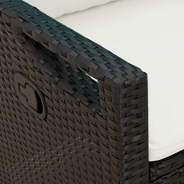 vidaXL Banc de jardin avec oreiller Noir et Cr&egrave;me 105 x 60 x 112 cm