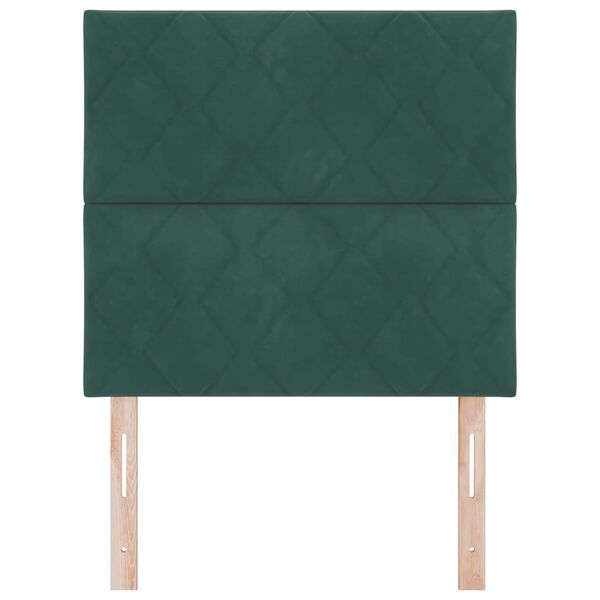 vidaXL T&ecirc;te de lit Vert fonc&eacute; 100 cm Velours