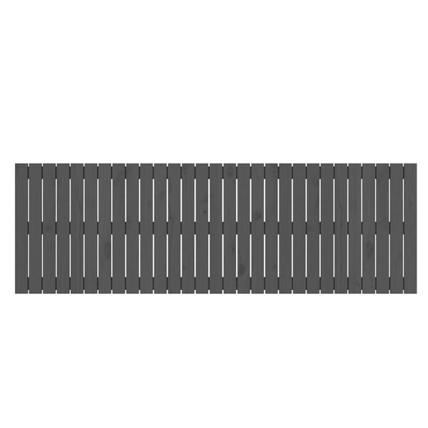 vidaXL T&ecirc;te de lit murale Gris 185x3x60 cm Bois massif de pin