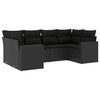 vidaXL Salon de jardin 6 pcs avec coussins noir r&eacute;sine tress&eacute;e