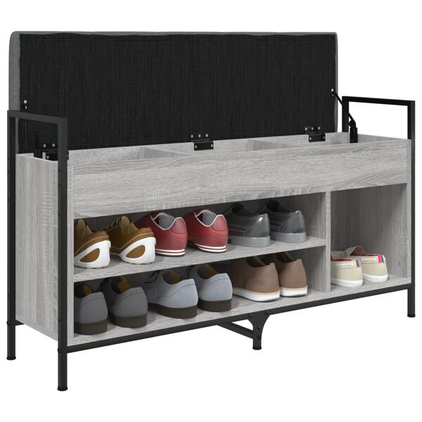 vidaXL Banc &agrave; chaussures sonoma gris 105,5x32x57,5cm bois d'ing&eacute;nierie