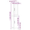 vidaXL Buffet haut Gris b&eacute;ton 34,5x34x180 cm Bois d'ing&eacute;nierie