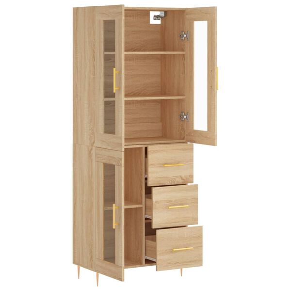 vidaXL Buffet haut Ch&ecirc;ne sonoma 69,5x34x180 cm Bois d'ing&eacute;nierie
