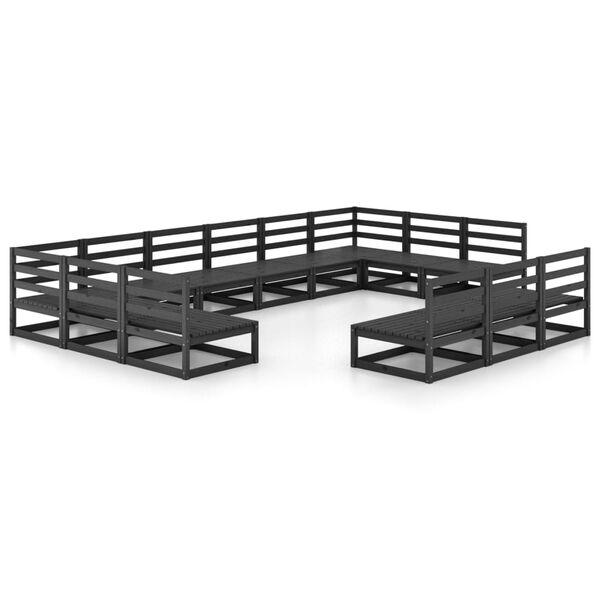 vidaXL Salon de jardin 13 pcs bois de pin massif