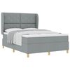 vidaXL Lit &agrave; ressorts avec t&ecirc;te de lit Gris clair 200 x 160 cm tissu
