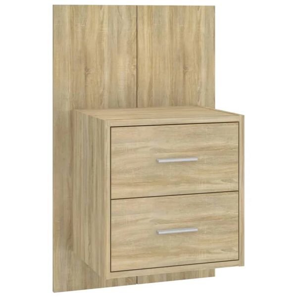 vidaXL T&ecirc;te de lit avec armoires Ch&ecirc;ne sonoma Bois d'ing&eacute;nierie