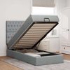 vidaXL Cadre de lit ottoman avec matelas gris clair 80x200 cm tissu