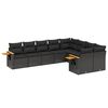 vidaXL Salon de jardin 9 pcs avec coussins noir r&eacute;sine tress&eacute;e