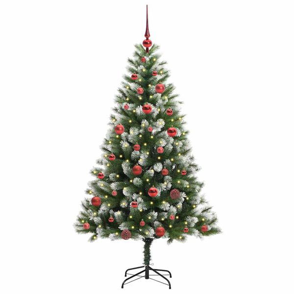 vidaXL Sapin de No&euml;l artificiel &agrave; charni&egrave;re avec neige en flocons