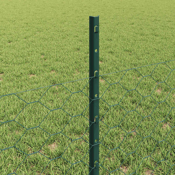 vidaXL Cl&ocirc;ture avec poteau Vert 0,5 x 50 m Acier et PVC