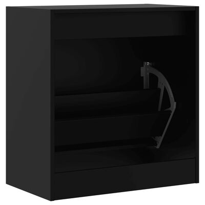 vidaXL Armoire à chaussures noir 60x34x63,5 cm bois d'ingénierie