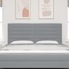 vidaXL T&ecirc;te de lit LED avec t&ecirc;te de lit Gris clair 180 cm Polyester