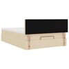 vidaXL Lit ottoman avec matelas et LED cr&egrave;me 140x200 cm tissu