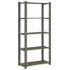 vidaXL Support de rangement &agrave; 5 niveaux gris 80x38x170 cm bois de pin