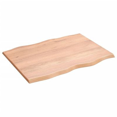 vidaXL Dessus de table bois chêne massif traité bordure assortie