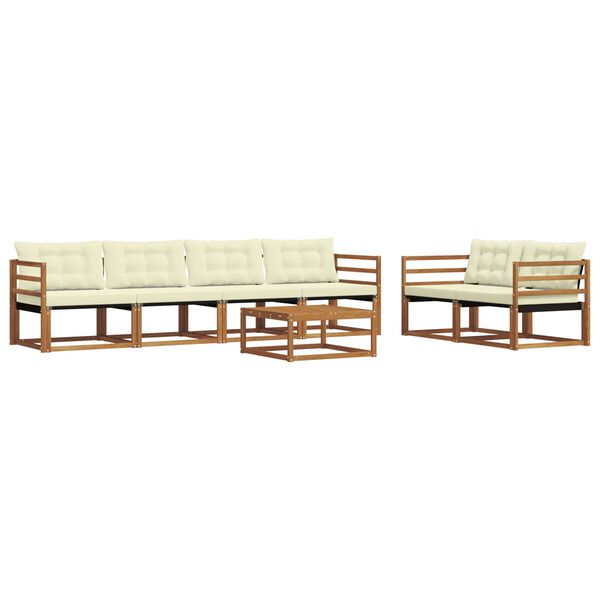 vidaXL Ensemble de canap&eacute;s d'ext&eacute;rieur 7 pcs Naturel et Cr&egrave;me