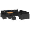 vidaXL Ensemble de canap&eacute; de jardin 13 pcs Noir Poly rotin