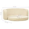 vidaXL Canap&eacute; pliable pour chien Cr&egrave;me 73x67x26 cm Coussin lavable