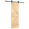 vidaXL Porte coulissante Naturel et noir 70 x 210 cm