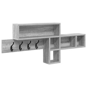 vidaXL Porte-manteau mural avec &eacute;tag&egrave;re Gris Sonoma 100 x 12 x 43,5 cm