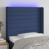 vidaXL T&ecirc;te de lit &agrave; LED Bleu 83x16x118/128 cm Tissu