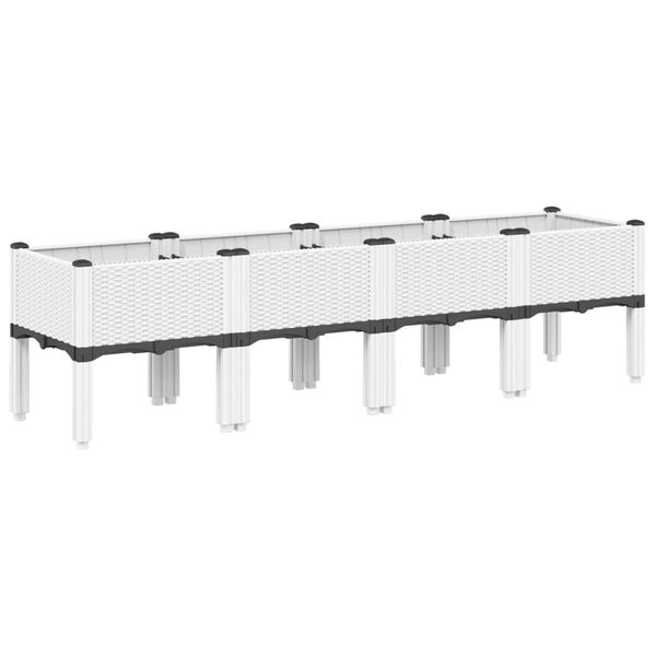 vidaXL Jardini&egrave;re avec pieds blanc 160x40x42 cm PP