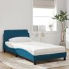 vidaXL Lit avec matelas Dover bleu 100x200 cm velours
