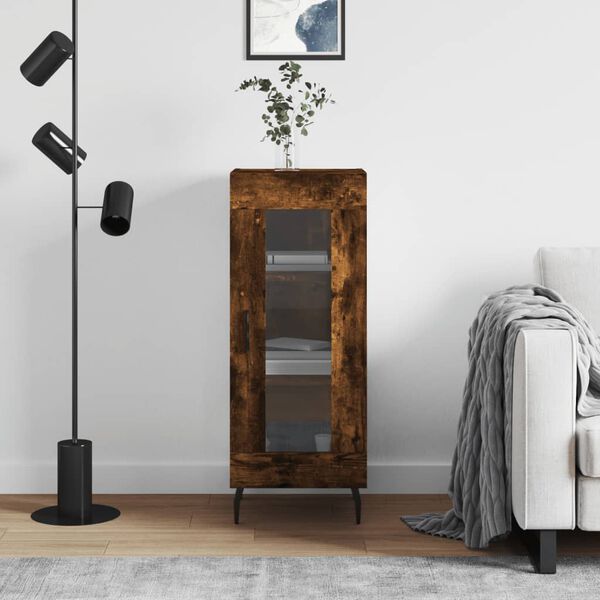 vidaXL Buffet Ch&ecirc;ne fum&eacute; 34,5x34x90 cm Bois d'ing&eacute;nierie