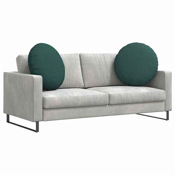 vidaXL Coussins de si&egrave;ge 2 pcs Vert fonc&eacute; &Oslash;80 x 29 cm tissu