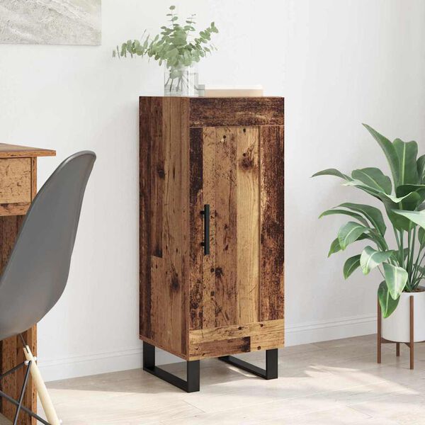 vidaXL Buffet Bois Ancien 34,5 x 34 x 90 cm Bois d'ing&eacute;nierie et fer