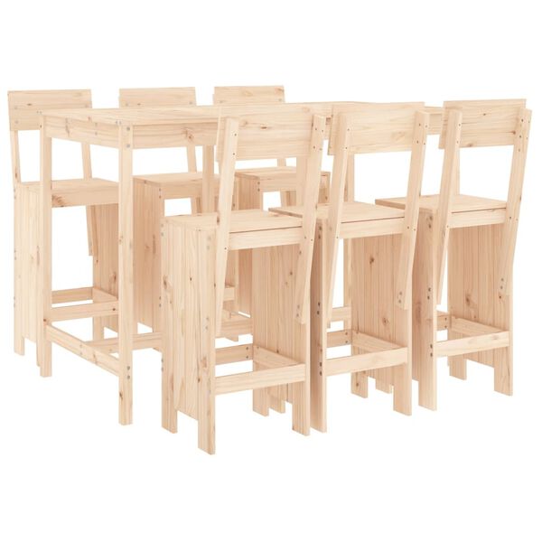 vidaXL Ensemble de bar de jardin 7 pcs Bois de pin massif