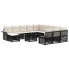 vidaXL Ensemble de canap&eacute; de jardin 13 pc 12 place Noir et blanc cr&egrave;me