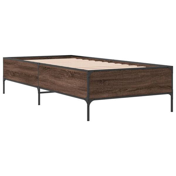vidaXL Cadre de lit sans matelas ch&ecirc;ne marron 75x190 cm
