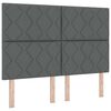 vidaXL T&ecirc;te de lit Gris fonc&eacute; tissu