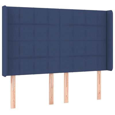 vidaXL Sommier tapissier avec matelas et LED Bleu 140x200 cm Tissu