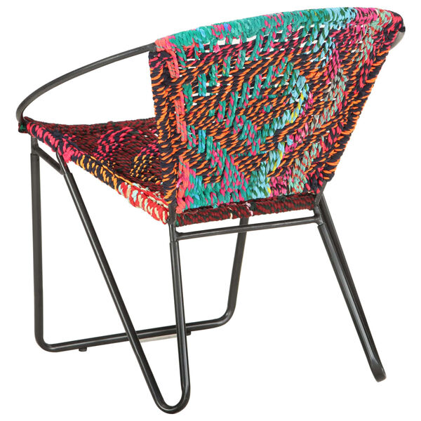 vidaXL Chaise ronde Chindi Multicolore Tissu