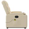 vidaXL Fauteuil inclinable de massage &eacute;lectrique Cr&egrave;me Tissu
