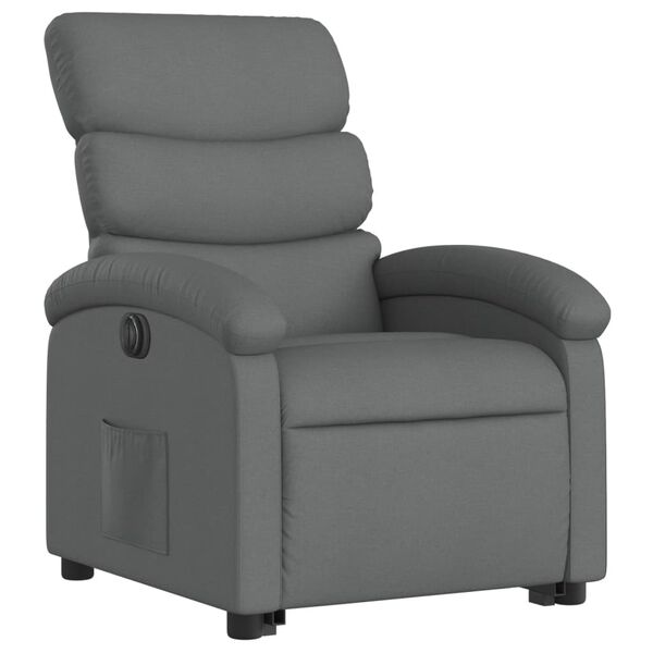 vidaXL Fauteuil inclinable &eacute;lectrique gris fonc&eacute; tissu