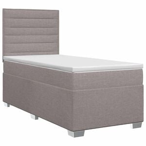 vidaXL Lit boxspring avec matelas Taupe 80 x 200 cm Tissu