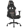 vidaXL Chaise de jeu avec repose-pied Noir et taupe Tissu