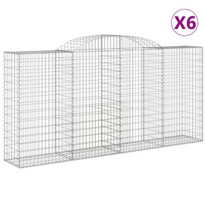 vidaXL Paniers &agrave; gabions arqu&eacute;s 6 pcs 300x50x140/160 cm fer galvanis&eacute;