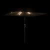 vidaXL Parasol de jardin avec LED et m&acirc;t en acier marron 248x248x248cm