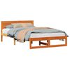vidaXL Cadre de lit avec t&ecirc;te de lit Brun cire 140 x 190 cm Pin massif