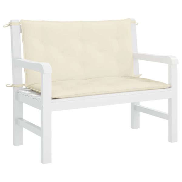vidaXL Coussin de banc de jardin blanc cr&egrave;me tissu oxford