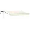 vidaXL Cadre de store manuel avec LEDs Cr&egrave;me et Blanc 3 x 2 m