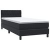 vidaXL Sommier &agrave; lattes de lit avec matelas et LED noir 80x220 cm velours