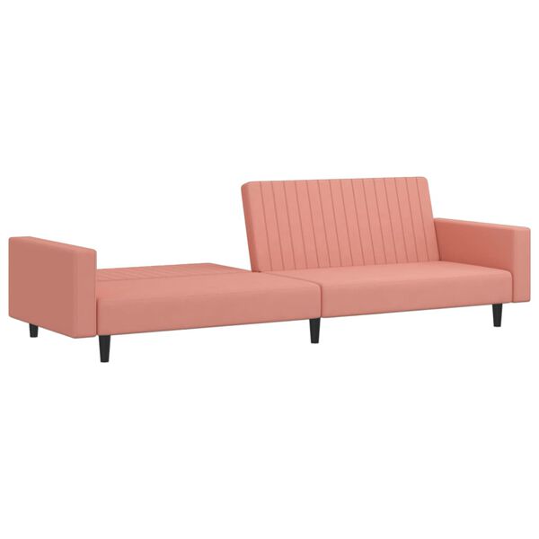 vidaXL Canap&eacute;-lit &agrave; 2 places rose velours